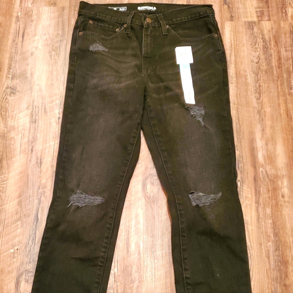 Sonoma SlIm Mens 31x30 Denim Jeans Black
